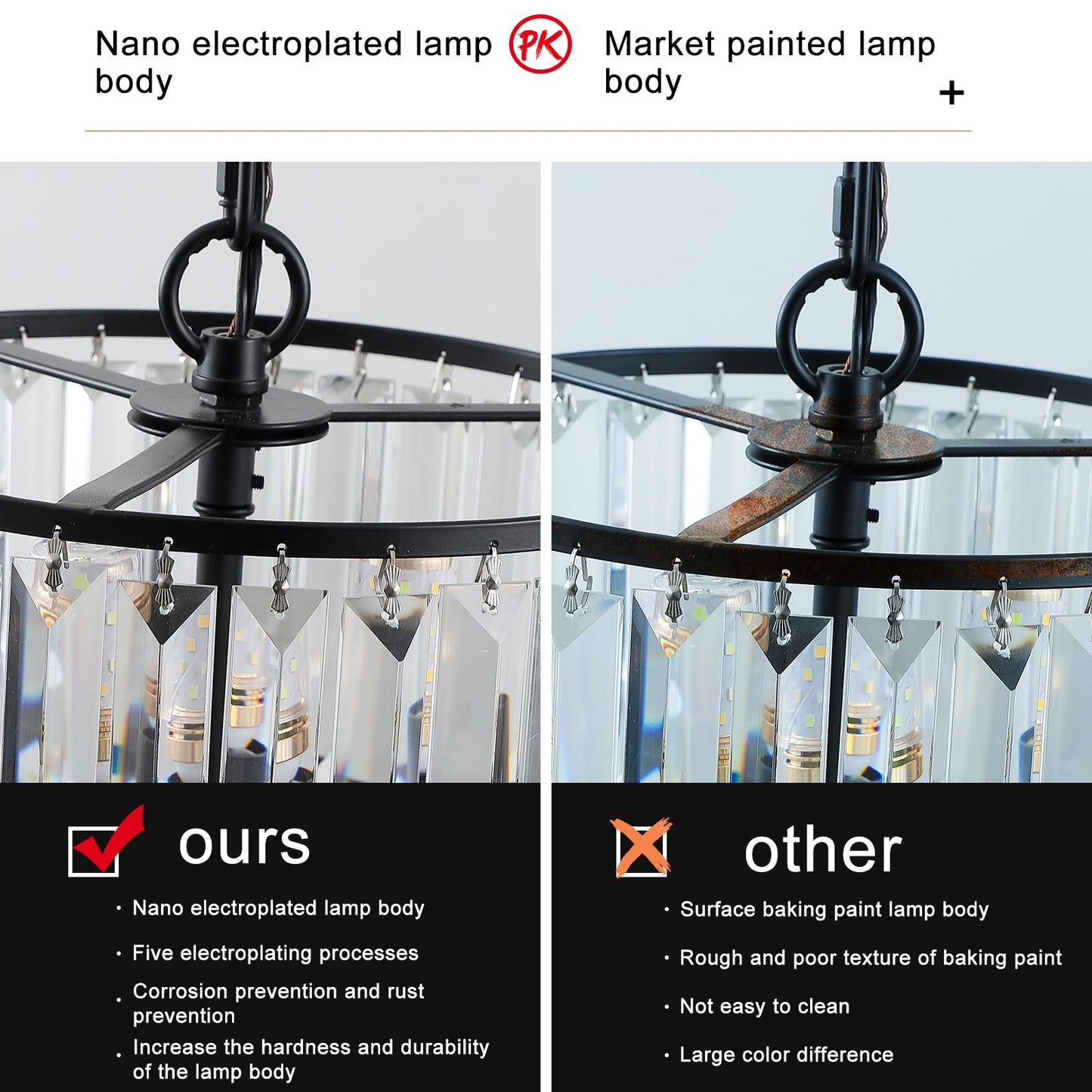 Black Luxury Crystal Chandelier Modern Chandeliers Lights Fixture