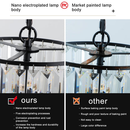 Black Luxury Crystal Chandelier Modern Chandeliers Lights Fixture