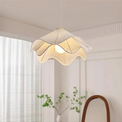 Bedroom Light Yarn Petal Chandelier Living Room Study Fabric Lamp