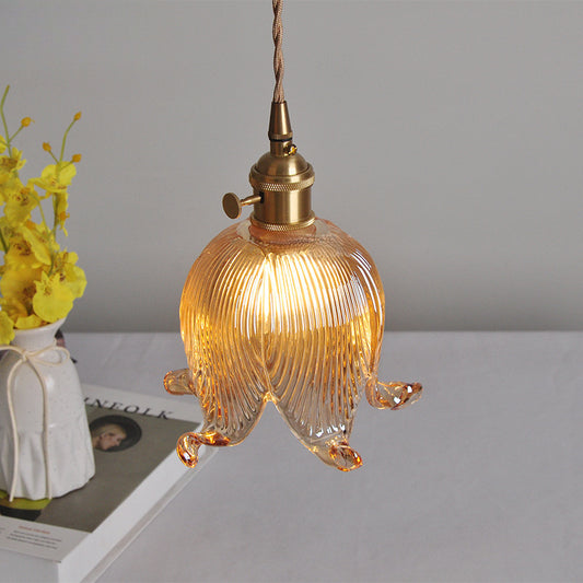Retro Nordic Brass Glass Small Droplight Restaurant Bedside Unique Creative Simple Lamps