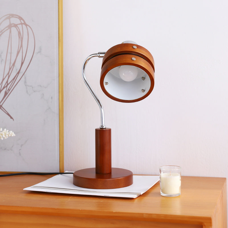 Living Room High-grade Atmosphere Mid-ancient French Walnut-color Table Lamp Retro