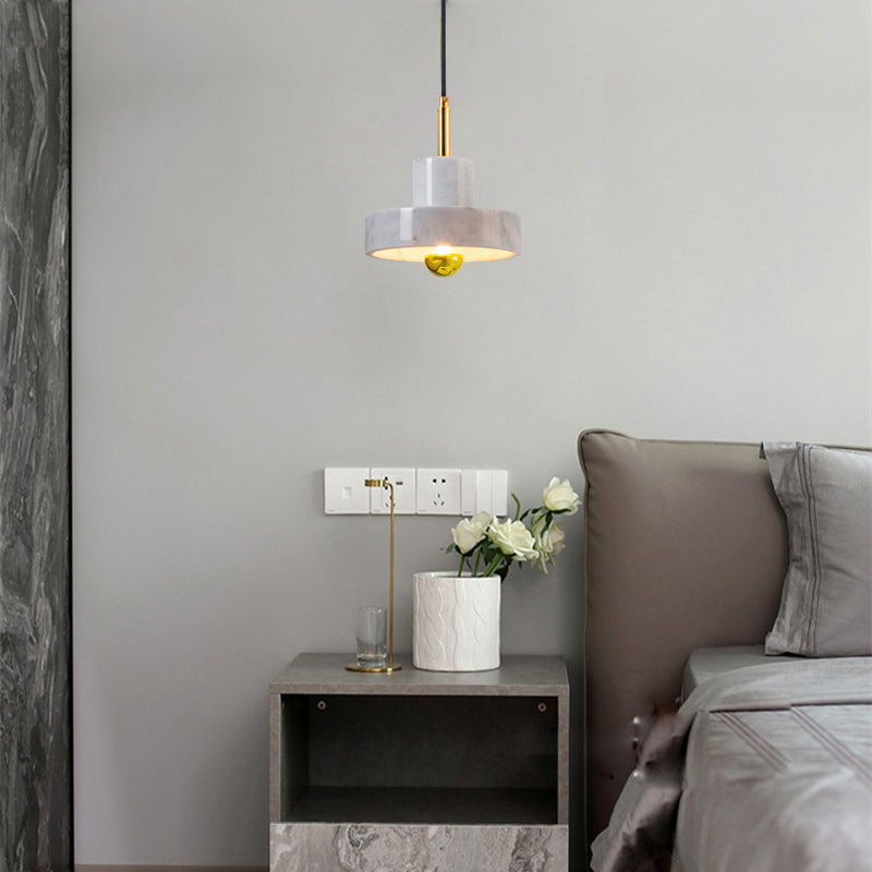 Simple Modern Bedroom Brass Marble Chandelier