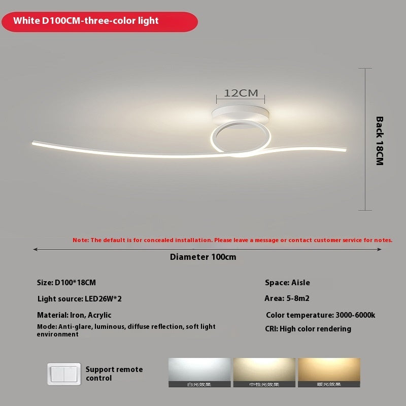 Aisle Corridor Simple Modern Entrance Foyer Hallway Balcony Cloakroom Ceiling Strip Ceiling Lamp