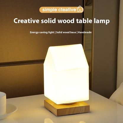Nordic Solid Wood Decoration USB Table Lamp Bedroom