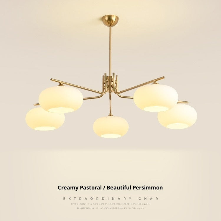 Cream Persimmon 3-Head Modern Ceiling Chandelier