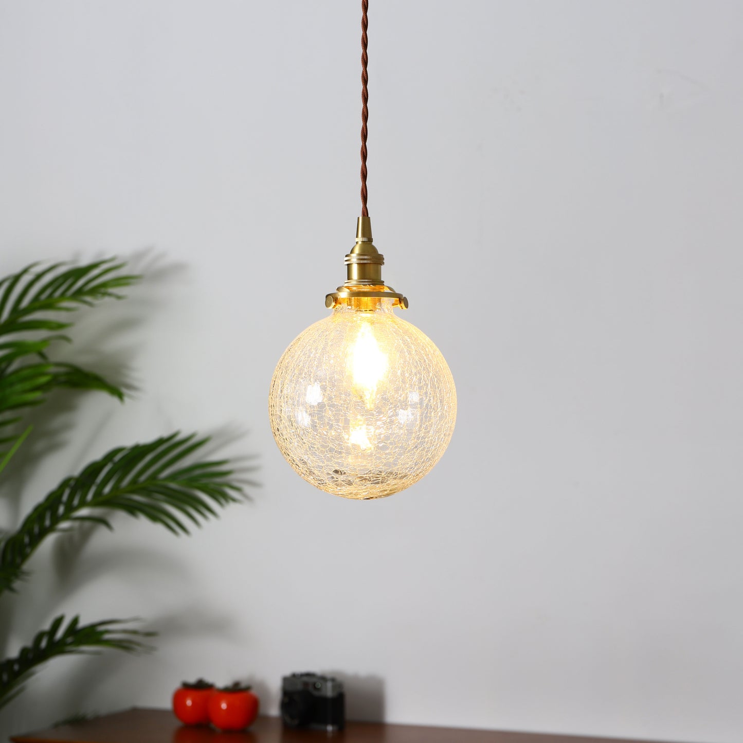 Japanese Round Retro Copper Pendant Light