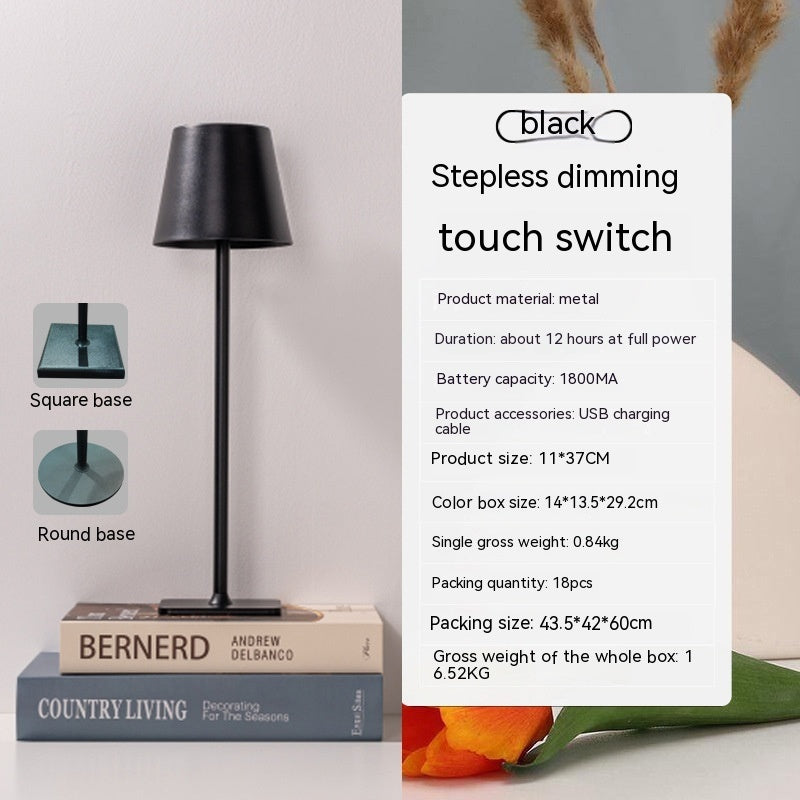 Simple Table Lamp Bedroom Touch Three-color Night Light Charging