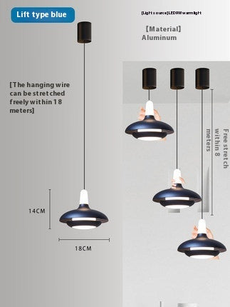 Lámpara Colgante Nórdica LED Ajustable para Cabecera