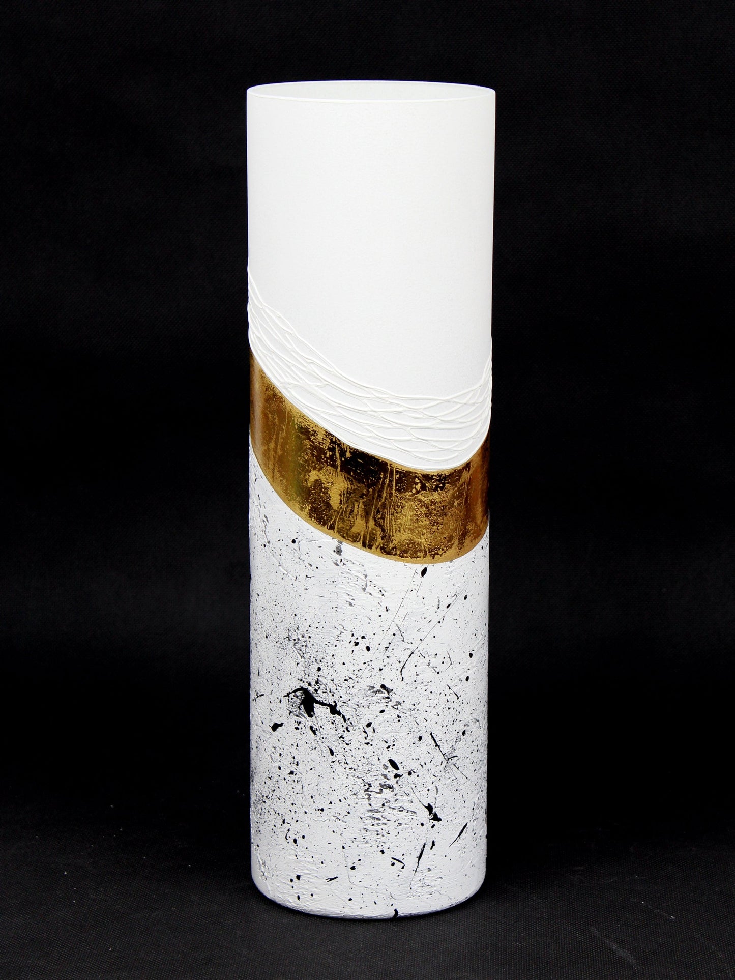 floor white art decorative glass vase 7017/400/sh344