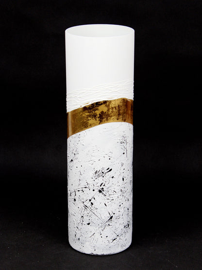 floor white art decorative glass vase 7017/400/sh344