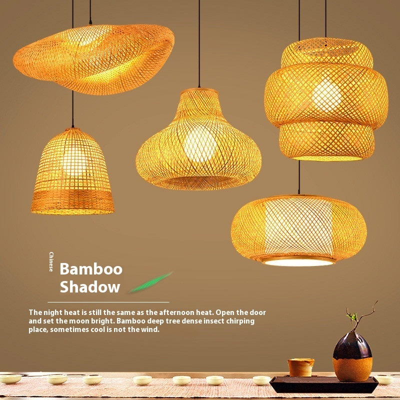 Bamboo Manual Zen Study Chandelier