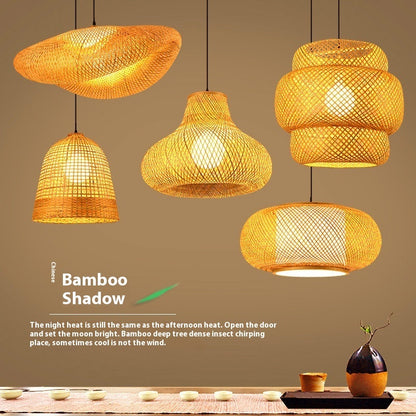 Bamboo Manual Zen Study Chandelier