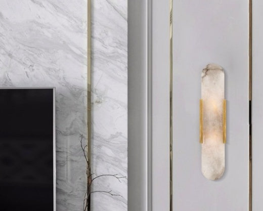Modern Marble Wall Sconce Black Gold