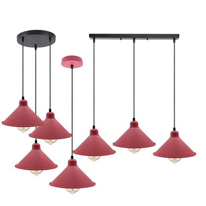 Modern Industrial Cone Shade Pendant Light E27 Adjustable Hanging Lamp