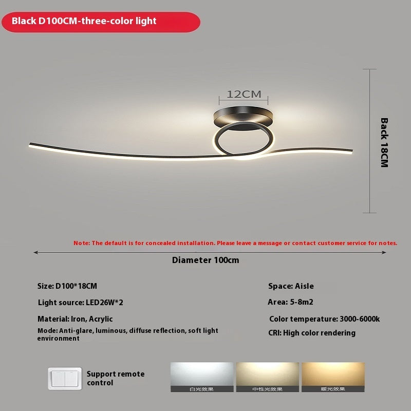 Aisle Corridor Simple Modern Entrance Foyer Hallway Balcony Cloakroom Ceiling Strip Ceiling Lamp