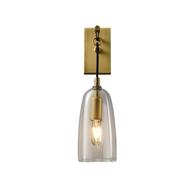 Elegant Copper & Glass Wall Sconce