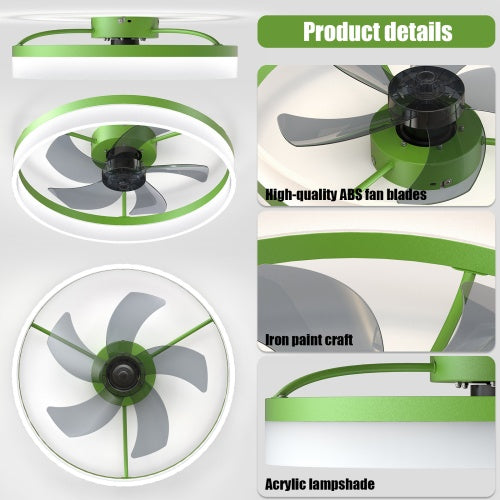 Ceiling Fan With Light Dimmable LED Recessed Mount Slim Modern Ceiling Fan Unavailable Platforms- Temu