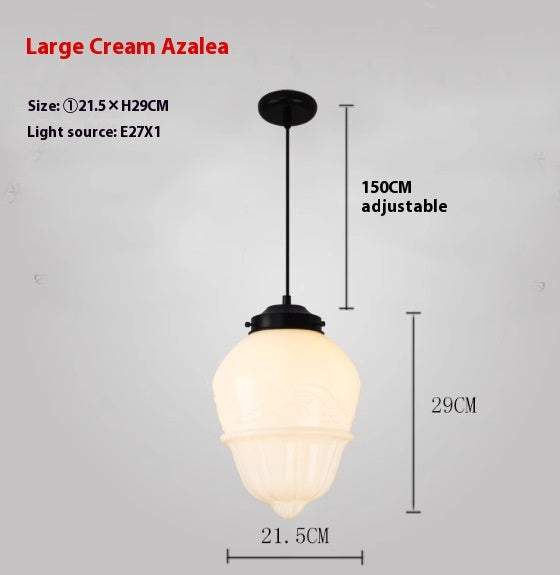 Retro Industrial Cream Pendant Light with Iron Frame