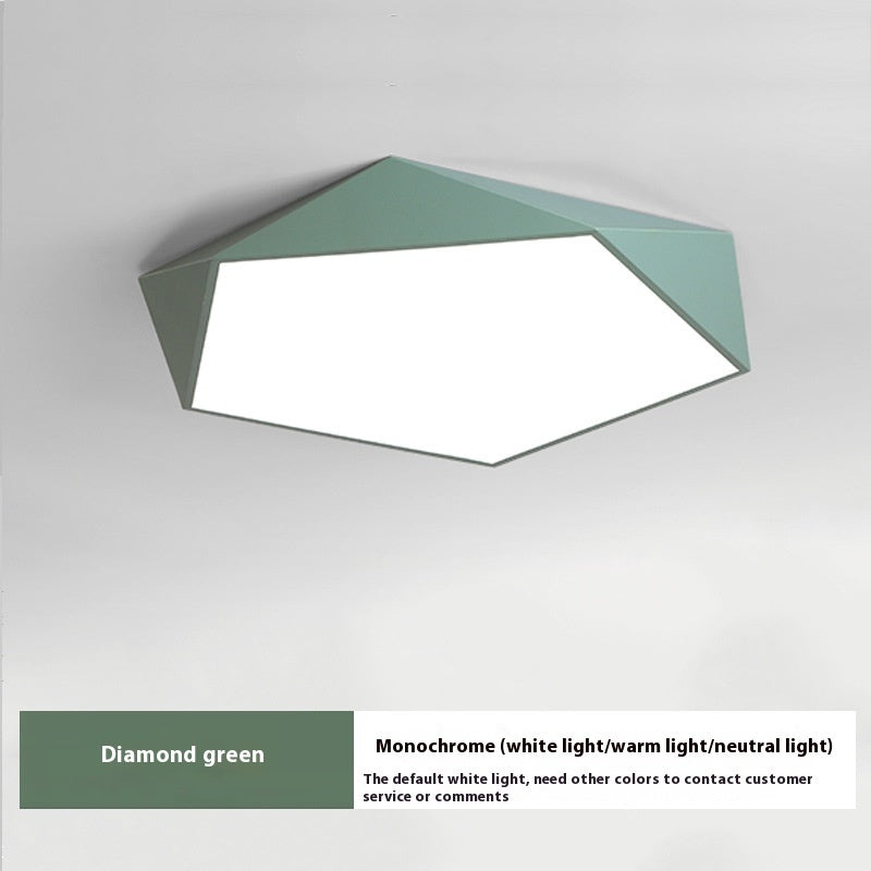 Color Macaron Ceiling Lamp Creative Geometric Room Lamp