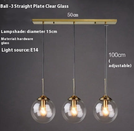 Simple Modern Round Glass Ball Chandelier