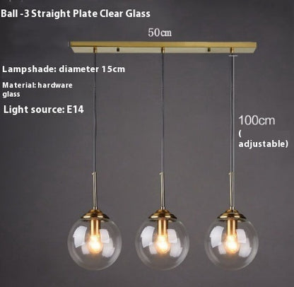 Simple Modern Round Glass Ball Chandelier