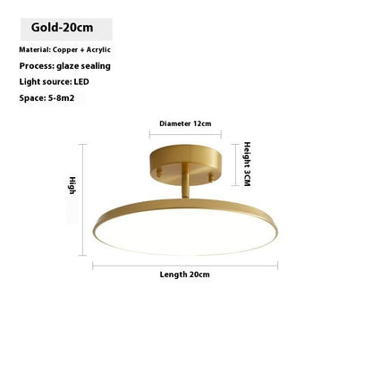 Copper Rotatable Small Ceiling Aisle Light