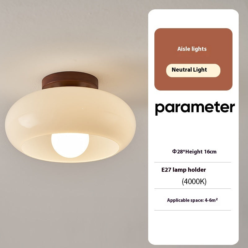 Cream Style Walnut Ceiling Lamp Minimalist Creative Lamps