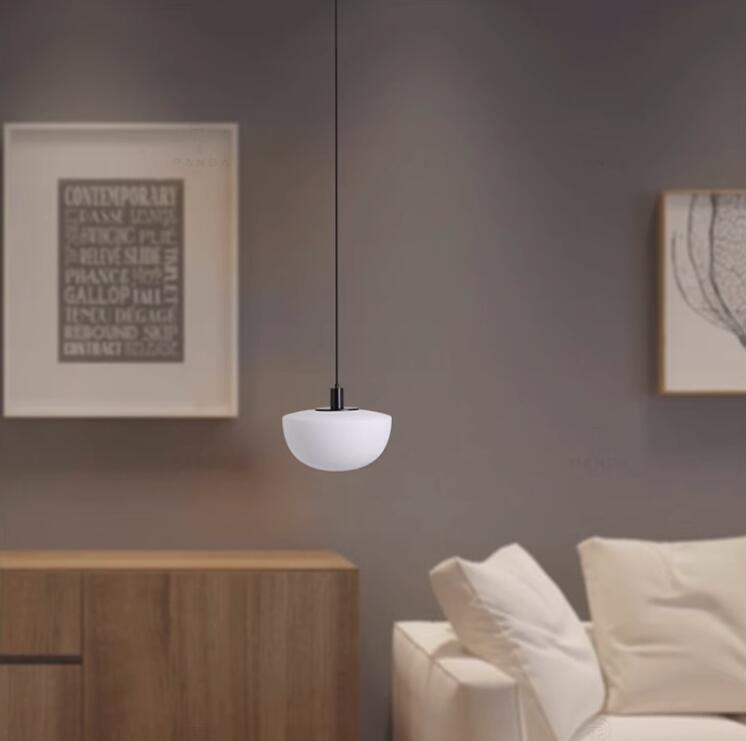 Designer Simple Milky White Glass Single-head Droplight