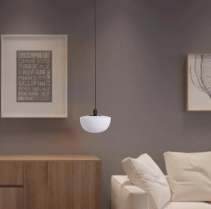 Designer Simple Milky White Glass Single-head Droplight