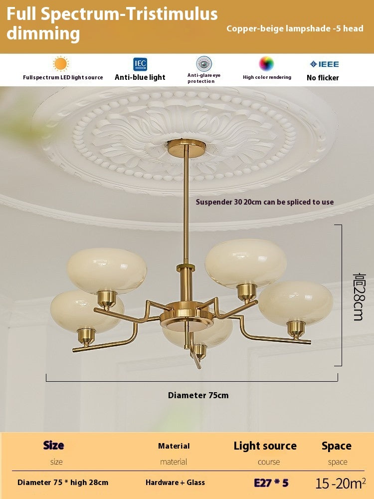 Living Room Chandelier Retro Cream Bedroom Dining Room Lamps