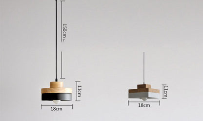 Bedside Aisle Balcony Square Round Solid Wood Chandelier