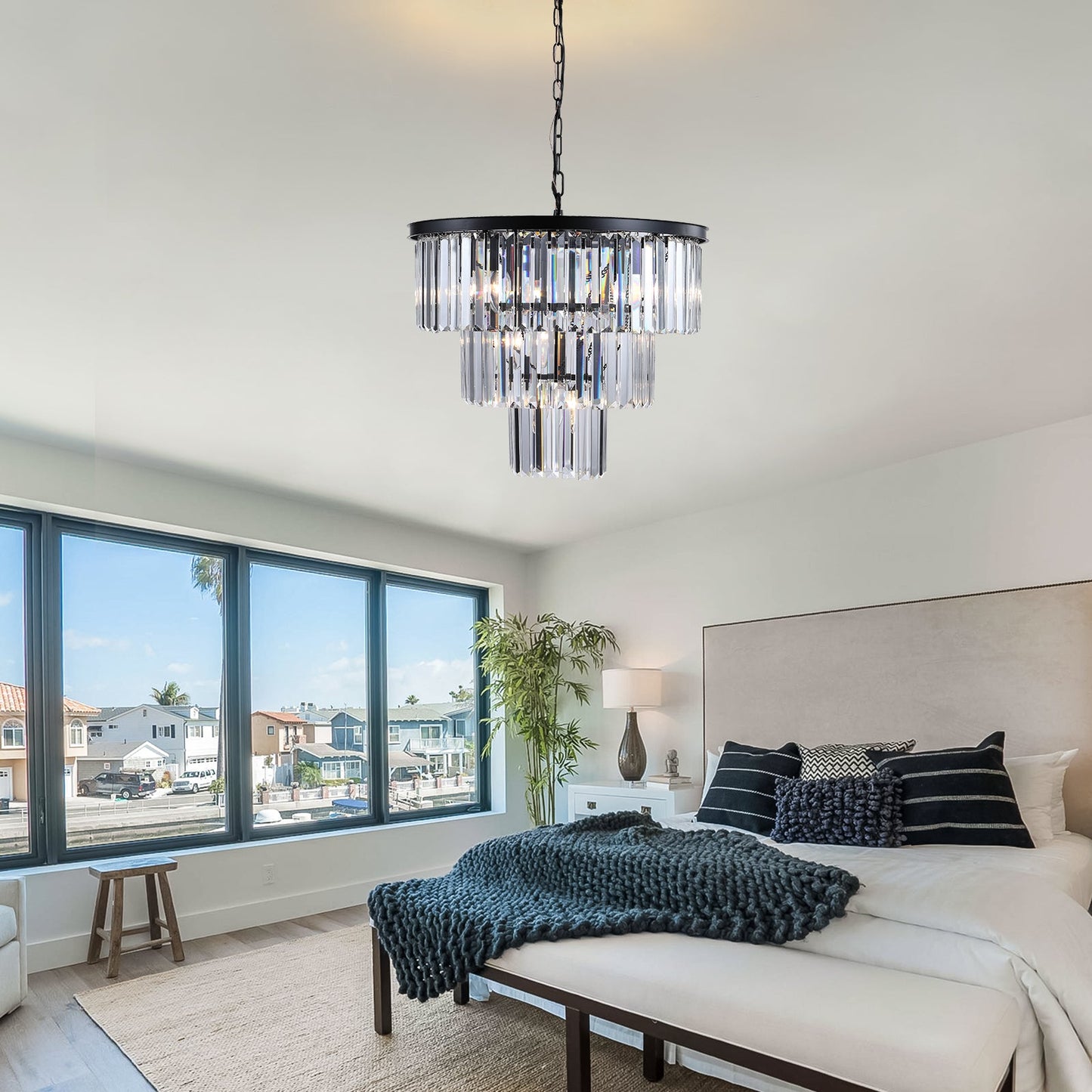 Black Luxury Crystal Chandelier Modern Chandeliers Lights Fixture