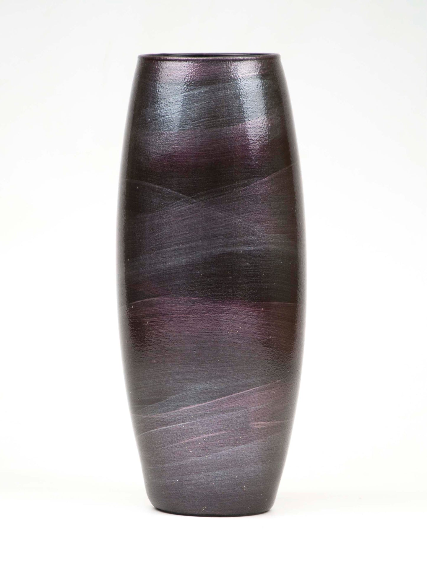 Handpainted Glass Vase for Flowers | Glossy Burgundy Painted Art |