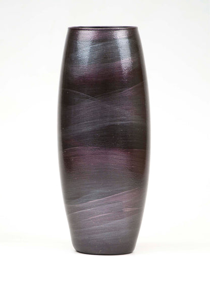 Handpainted Glass Vase for Flowers | Glossy Burgundy Painted Art |