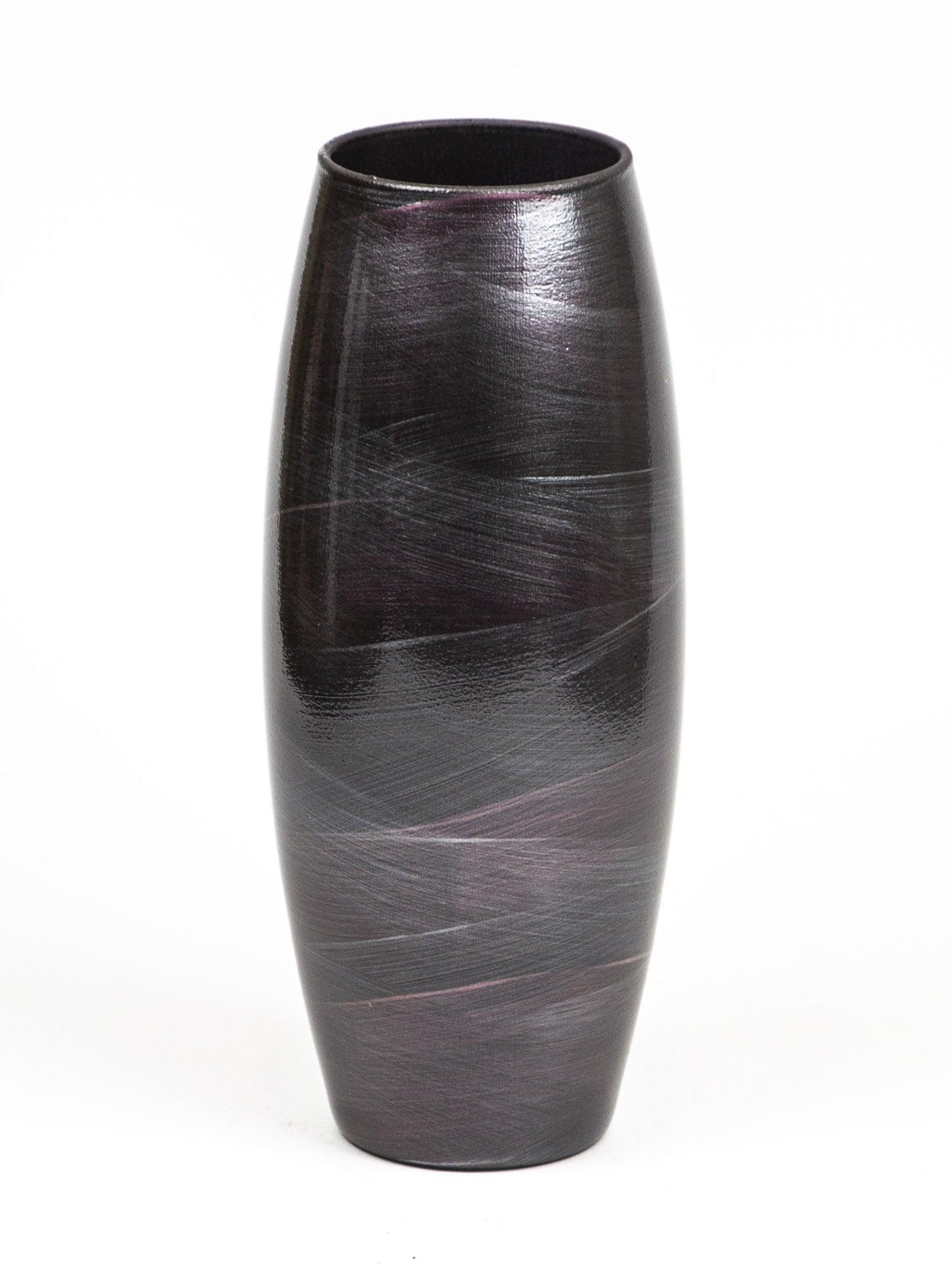 Handpainted Glass Vase for Flowers | Glossy Burgundy Painted Art |