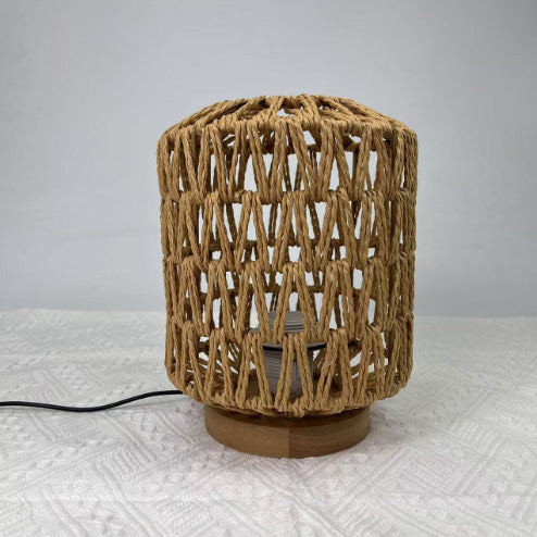 Bohemian Style Bedside Decorative Woven Creative Desktop Decoration Mushroom Table Lamp