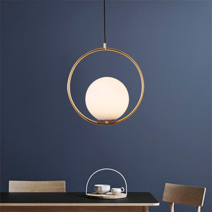 Simple Ball Glass Small Droplight Bedroom Bedside Single Headlight