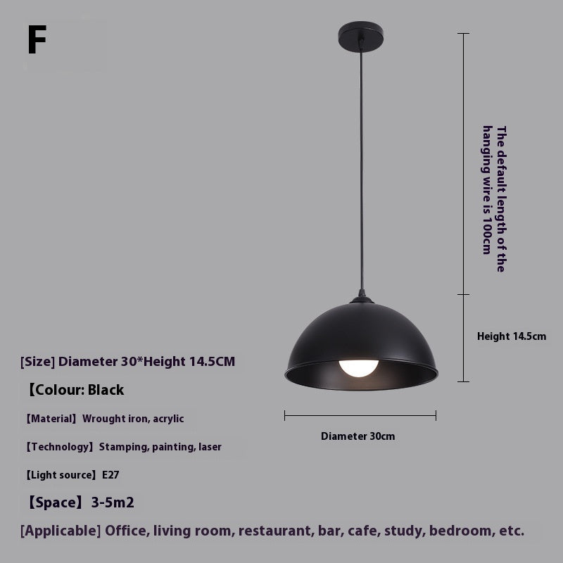 Modern Black Metal Pendant Lamp