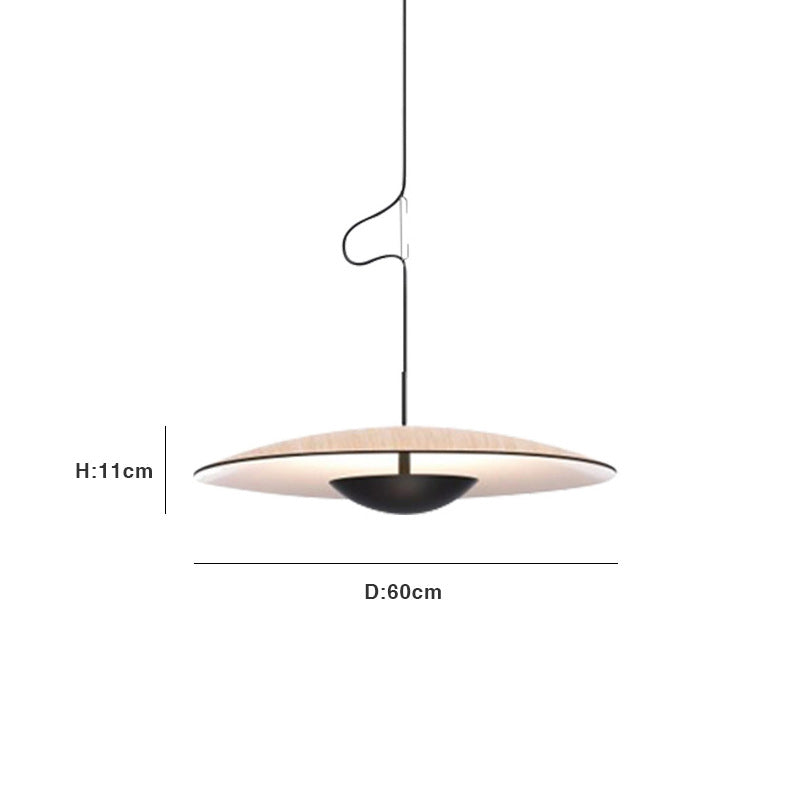 Nordic UFO Pendant Light - Wood/Black Design