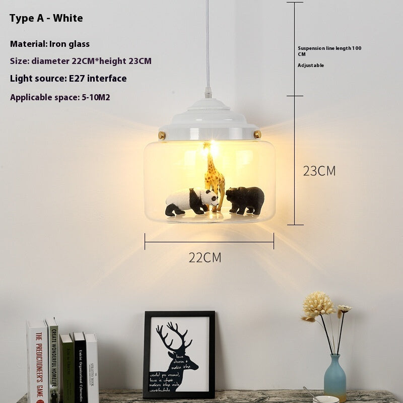 Glass Chandelier Coffee Shop Clothing Store Personalized Creative Animal Children Cartoon Art Chandelier