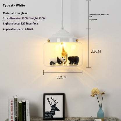 Glass Chandelier Coffee Shop Clothing Store Personalized Creative Animal Children Cartoon Art Chandelier