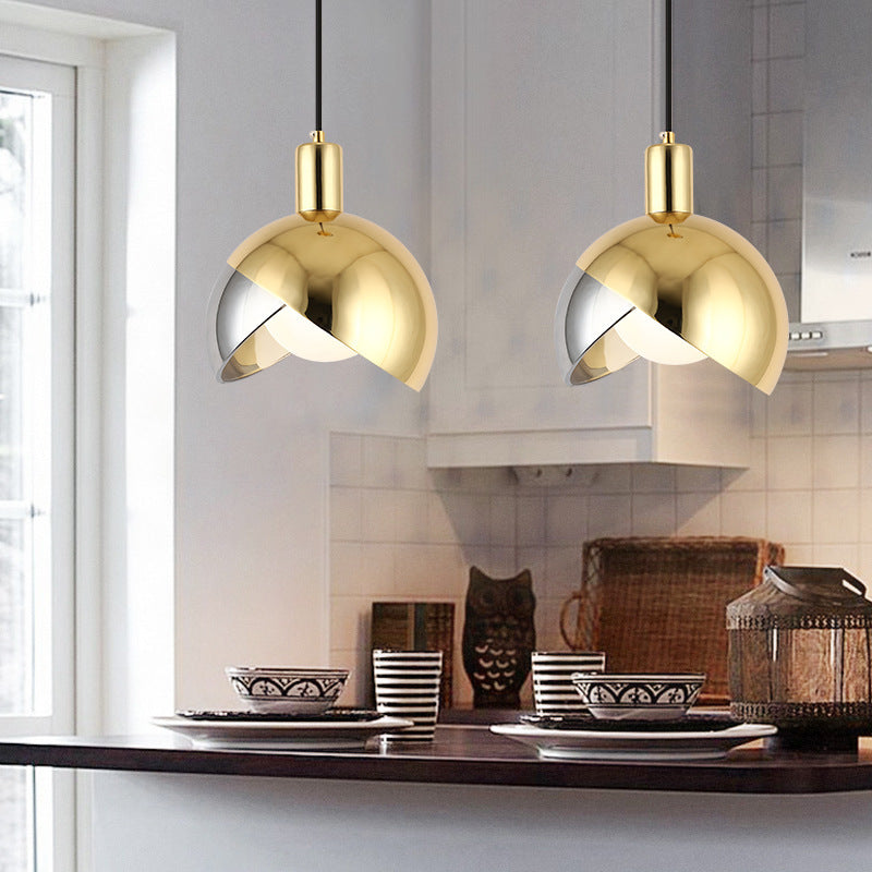 Simple Dining-room Lamp Golden Stitching Bedside Small Droplight