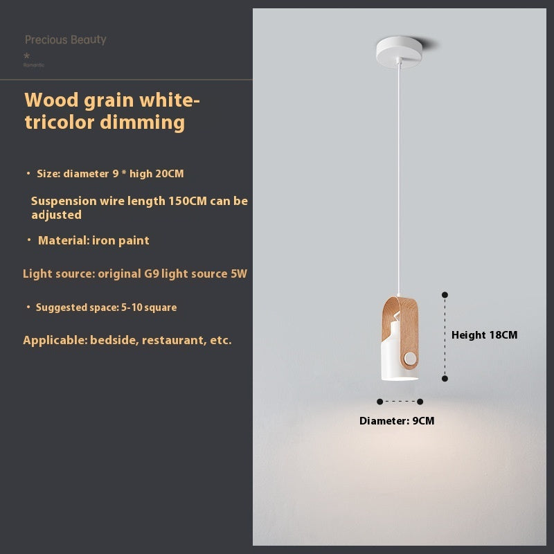 Bedside Bedroom Suspension Wire Log Style Creative Chandelier