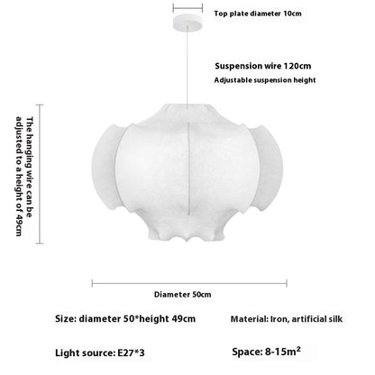 Master Bedroom Silk Chandelier French Retro Cream Style Lamps