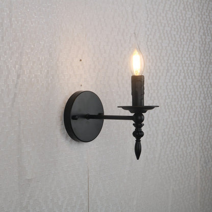 American Retro Small Wall Lamp Small Industrial Style Iron Hallway Lamp Indoor Aisle Stairs Candle French Style