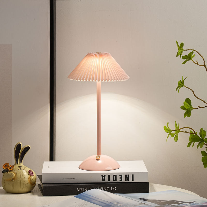 Bedroom Bedside Lamp Pleated Atmosphere Charging