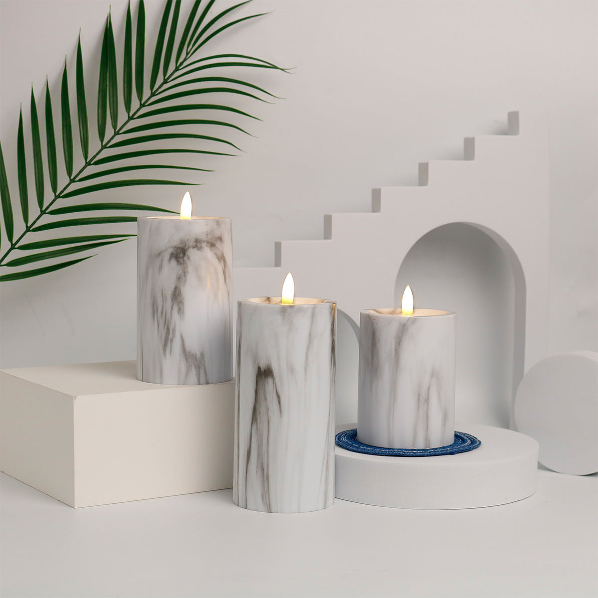 Electronic Candle Light Luxury Romantic Style Simple Modern Creative Simulation Marble