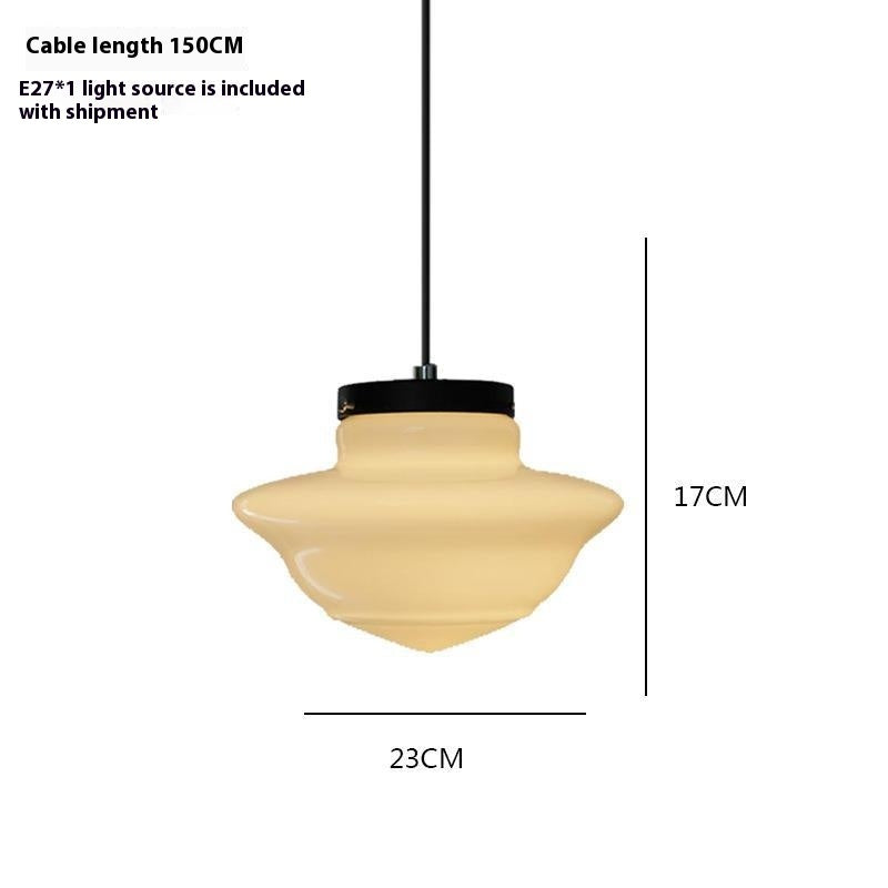 Retro Industrial Cream Pendant Light with Iron Frame