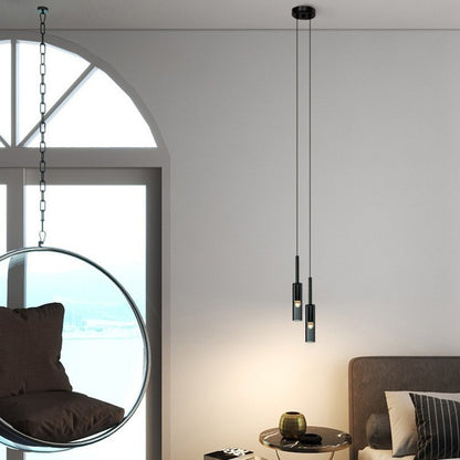 Italian Minimalist Bedroom Bedside Chandelier Light Luxury All Copper Crystal Glass