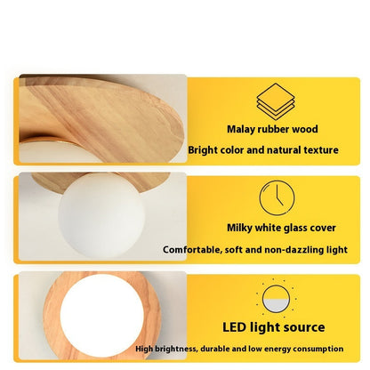 Nordic And Japanese Style Log-style Entrance Light